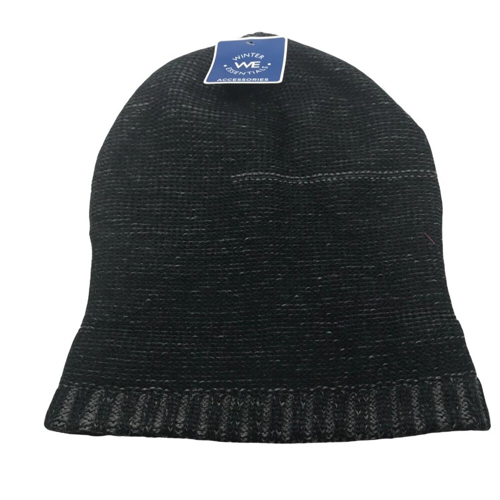 Winter Essentials Men's One Size Black Knit Beanie New